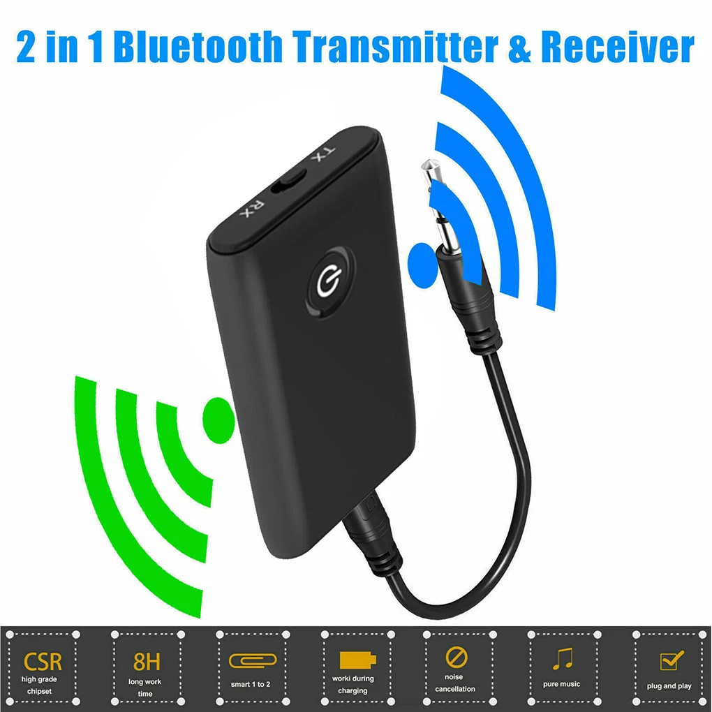Новый 2 в 1 Bluetooth 5 0 передатчик приемник ТВ ПК автомобильный динамик 3 мм AUX Hifi
