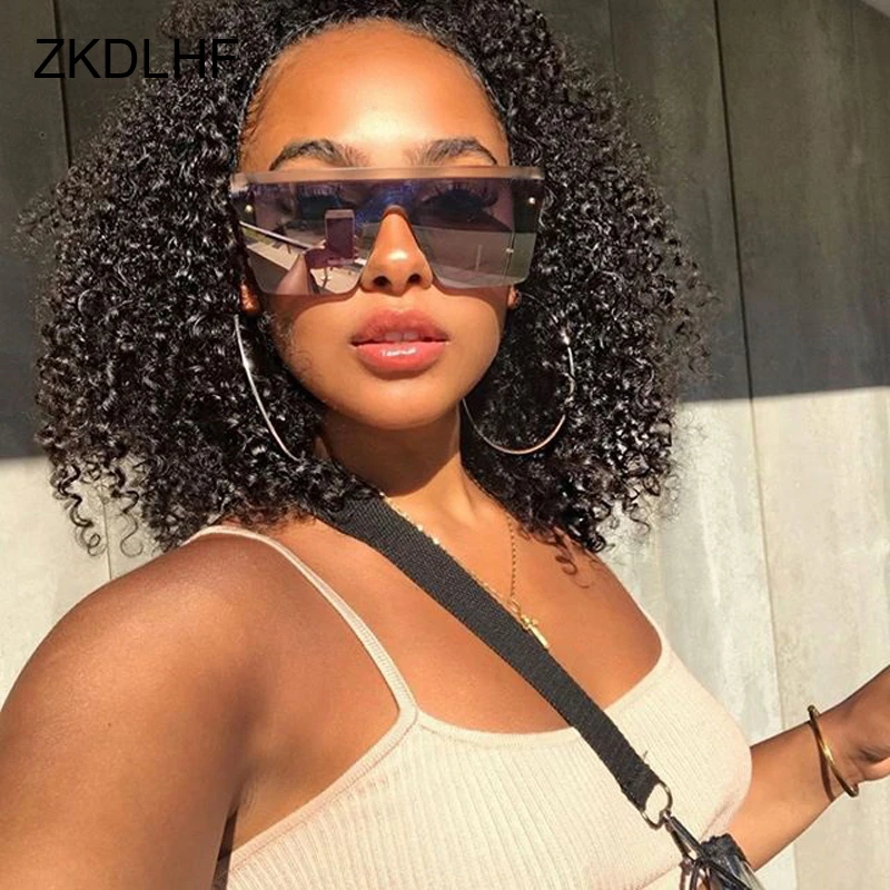 

Женские солнцезащитные очки большого размера, роскошные квадратные очки, женские цельные зеркальные очки с градиентной большой оправой, же...