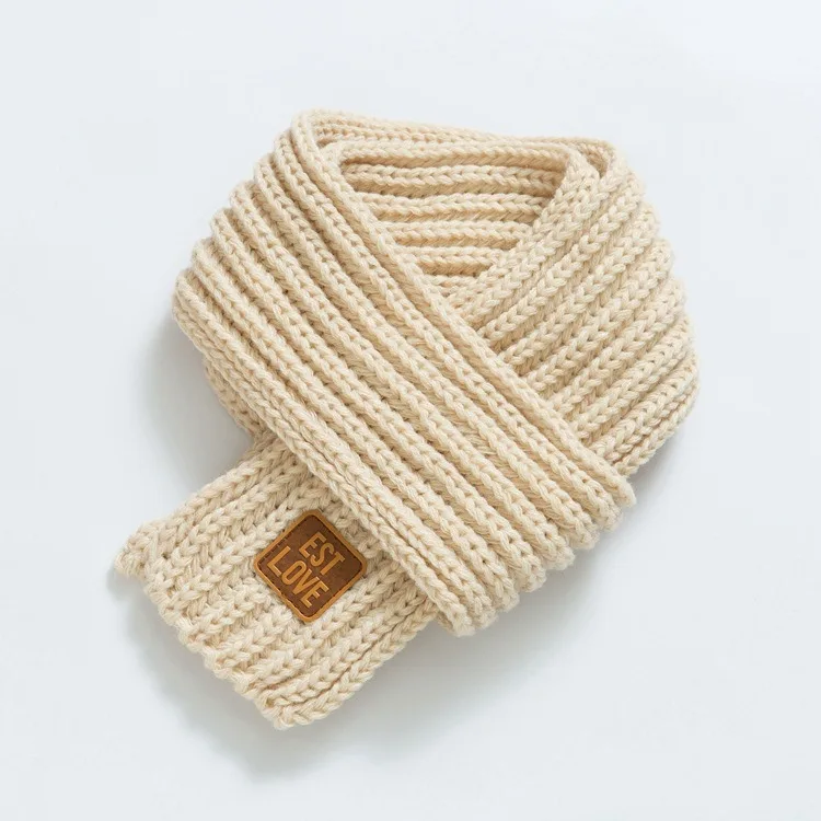 

Fashion Unisex Baby Scarf Lovely Cotton Knitted Kids Girls Scarf Solid Winter Warm Scarves Children Boy Girl Bib Accessories