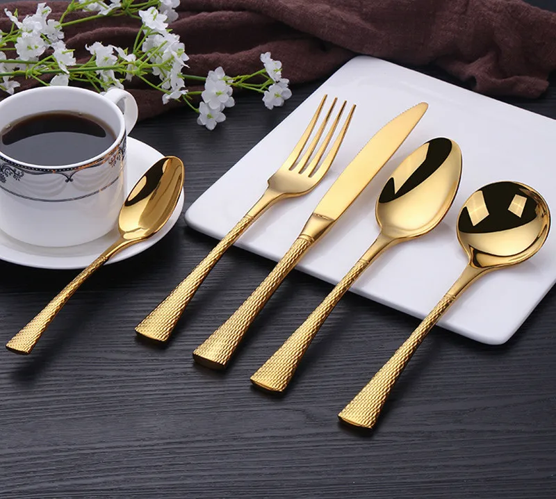 

Five European steak cutlery knife and fork two piece set domestic stainless steel knife fork spoon set Western tableware