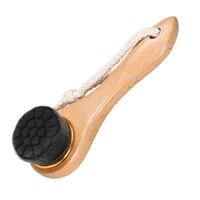 facial massaging brush face cleansing spa brushing with wooden natural bristle bath exfoliating wooden body massage shower brush