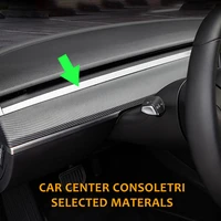 new tesla model 3 2021 dashboard cover carbon fibre abs model y car center console panel door trim sticke interior accessories