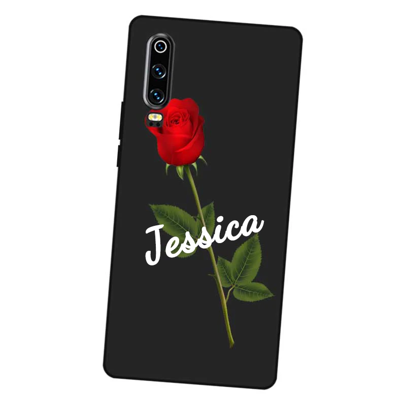 Любовь Роза пользовательское имя DIY черный мягкий Уретановый Термопластик (tpu)