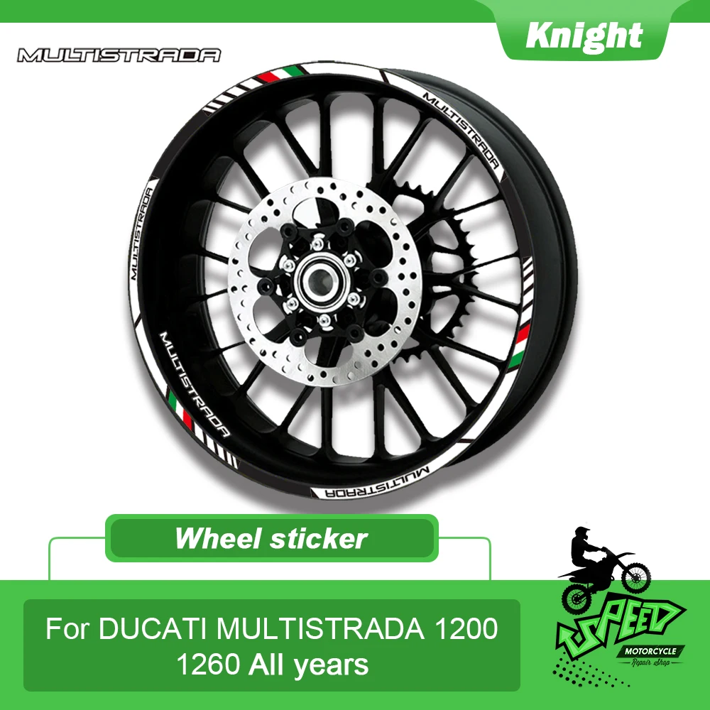 

For DUCATI MULTISTRADA 1260 1200 1200 s 17 Inch Thick Edge Outer Rim Sticker Stripe Wheel Decals