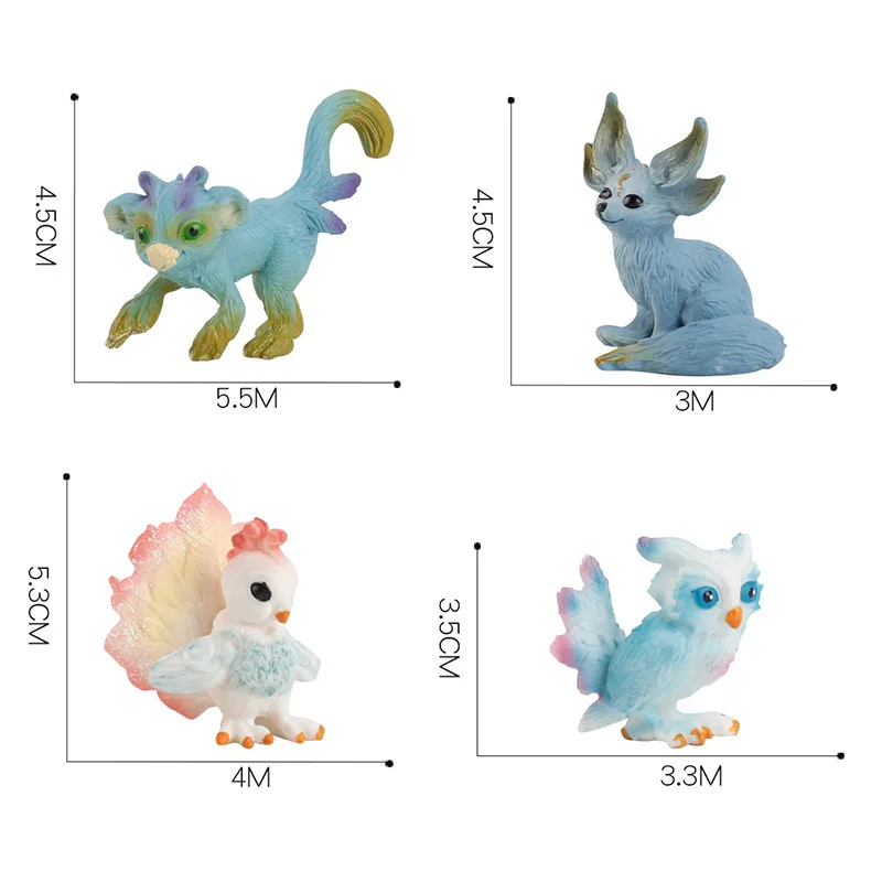 

simulation animal model bird small fox elf solid hand-made ornaments cake decoration toys
