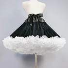 Японская мягкая женская нижняя юбка в Стиле Лолита Нижняя юбка для платья для девочек Vestido Loli, черная балетная пачка, Короткое бальное платье