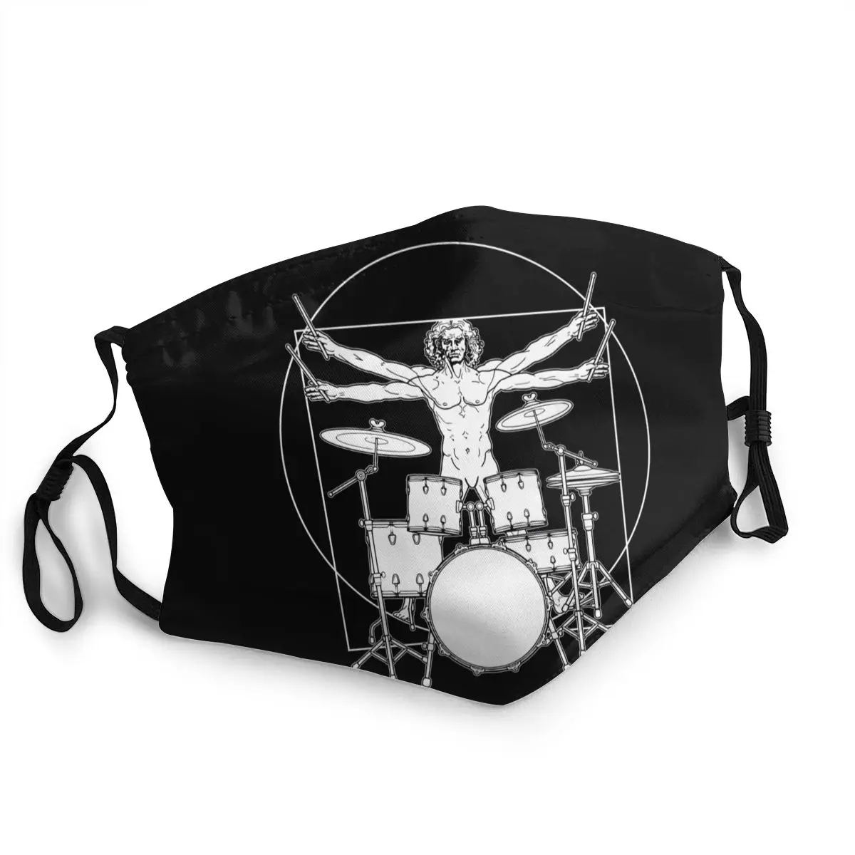 

Funny Virtuvian Man Drummer Mask Men Anti Dust Drumming Drum Music Mask Protection Cover Respirator Breathable Mouth Muffle