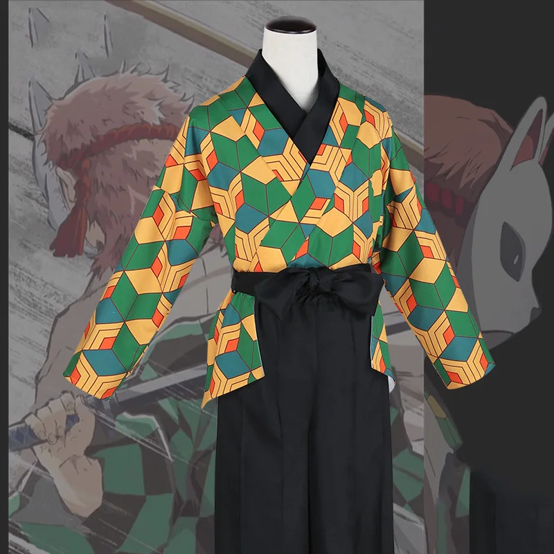 Демон убийца Косплэй Kimetsu без Yaiba костюм Sabito кимоно униформы рубашки с коротким