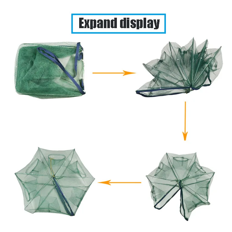 Новая высококачественная Автоматическая рыболовная сеть складная клетка для