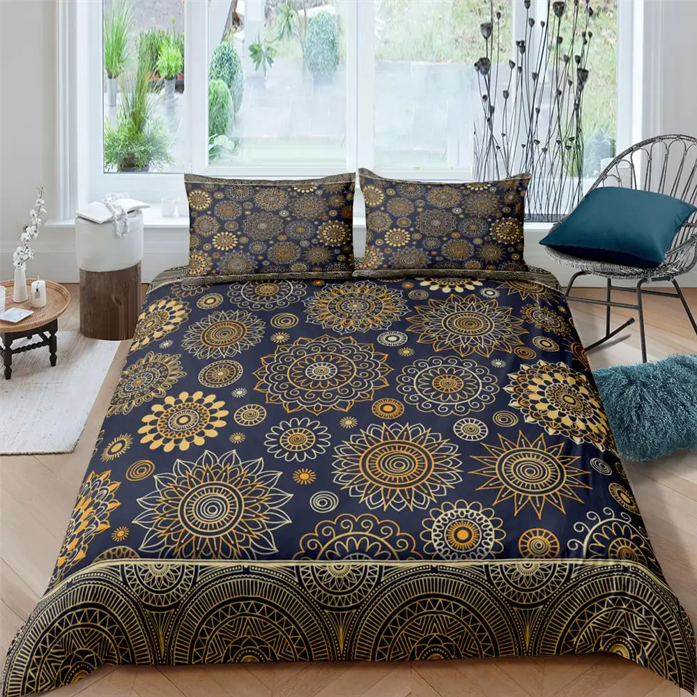 

Bohemian 3D Bedding Set Microfiber Mandala Beauty Styles 2/3piece Quilt Cover Pillowcase Duvet Cover Set For Dropshipping