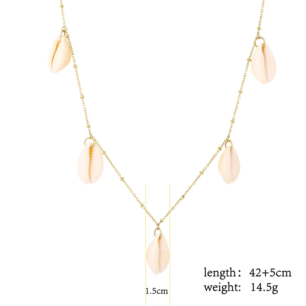 Ожерелье чокер Mavis Hare из коровьей шерсти с 7 шт. натуральными морскими ракушками и