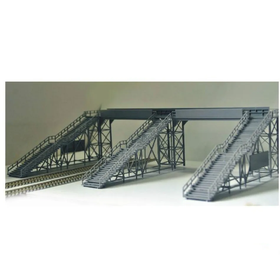 

HO scale Train model building scene 1:87 model railway and double span overpass of station 1PC