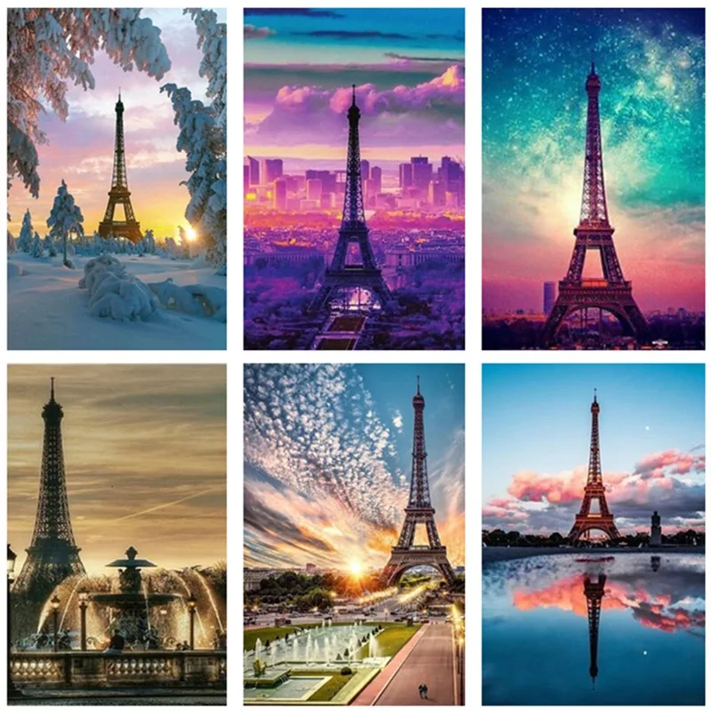 Алмазная 5d Вышивка сделай сам картины железной башни стразы Набор для вышивки