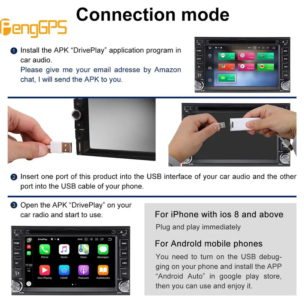 Автомобильный ключ адаптер Apple Carplay Android модуль адаптера USB смарт соединение для