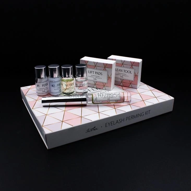 100 комплектов Funmix DIY ресницы подъемные наборы с стержнями клеевые для ресниц