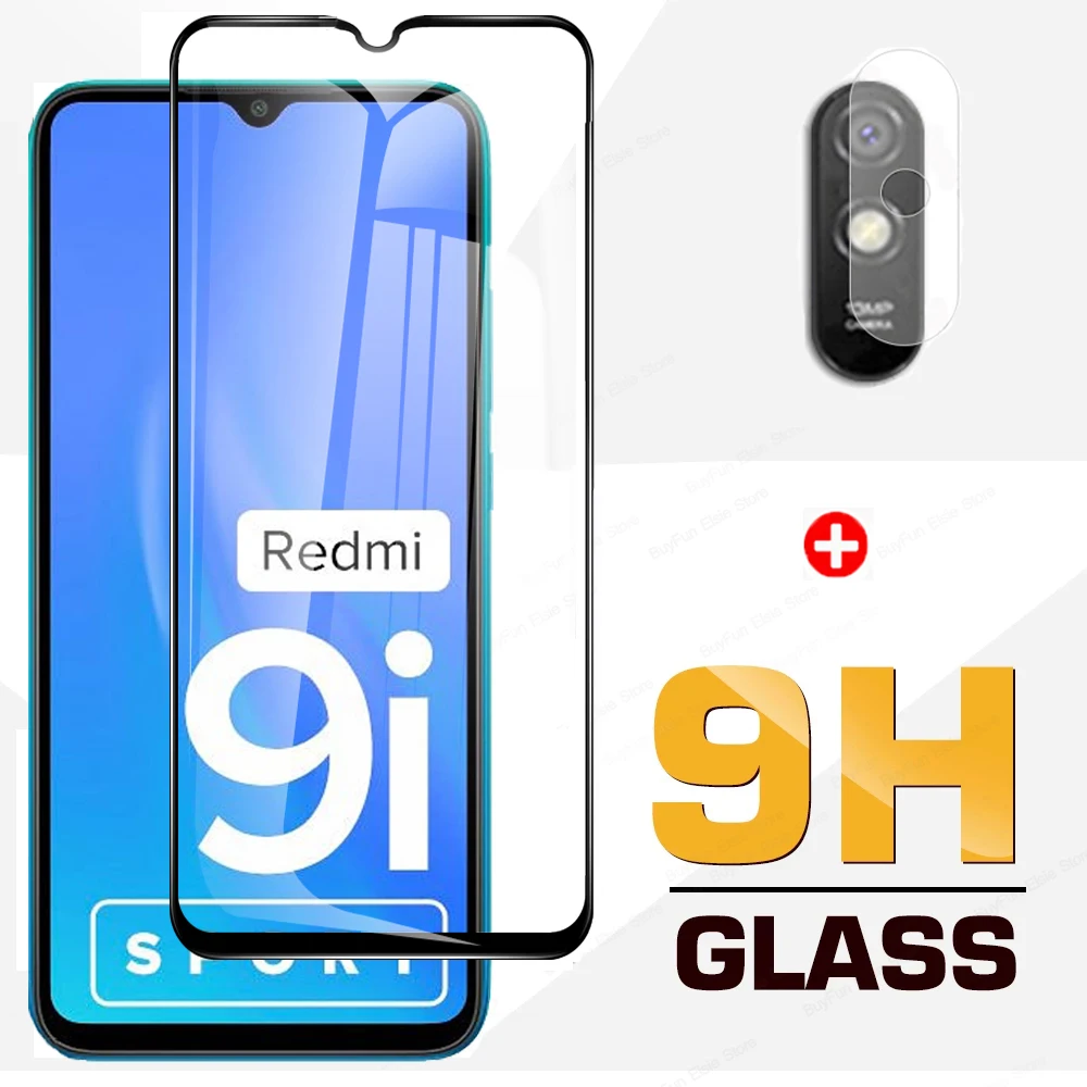 

2 в 1 закаленное стекло для Xiaomi Redmi 9i 9A, Спортивная Защитная пленка для экрана Redmi 9C NFC 9AT 9T 9 i, полное покрытие, защитное стекло