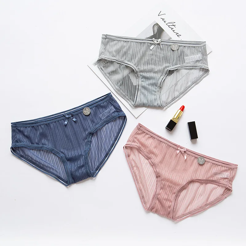 

Women's Panties New Fashion Girls Style Lovely Calcinha Lace Bow Soft High Quality Underwear Set Breathable Mesh Sexy Lingerie