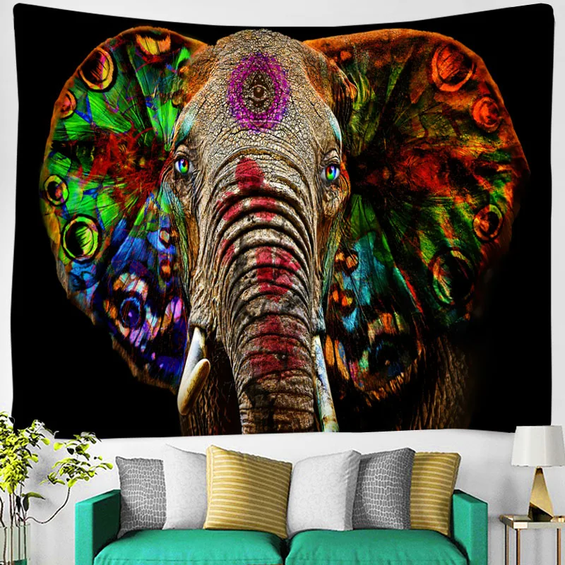tapestry elephant decor tpsychedelic boho mandalas fabric indie room shabby chic home macrame for wall pared wholesale Sale | Дом и сад