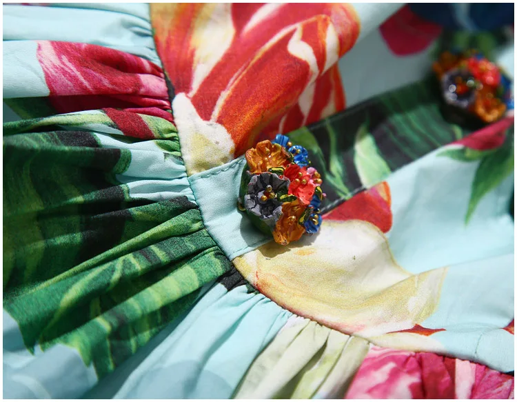 Дизайнерское Модное Новое Цветочное платье миди с пуговицами Tingfly длинное летнее