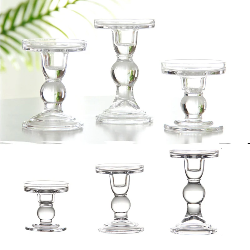 Подсвечник для свечей из прозрачного стекла 1 шт. | Дом и сад