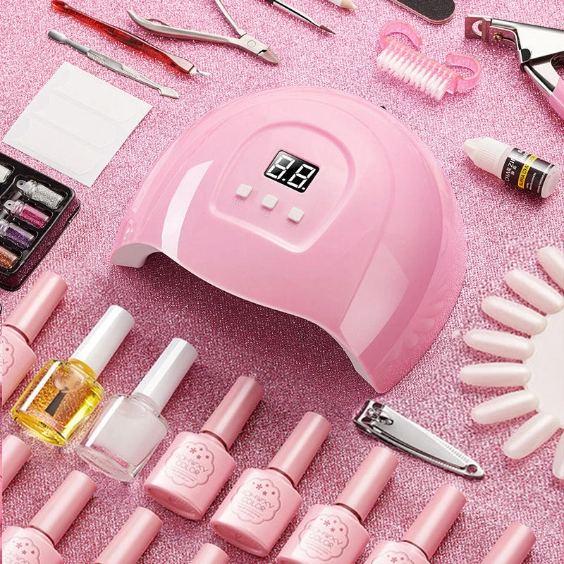 Маникюрный набор с 12/10 шт Полировальный Инструмент для ногтей светодиодный