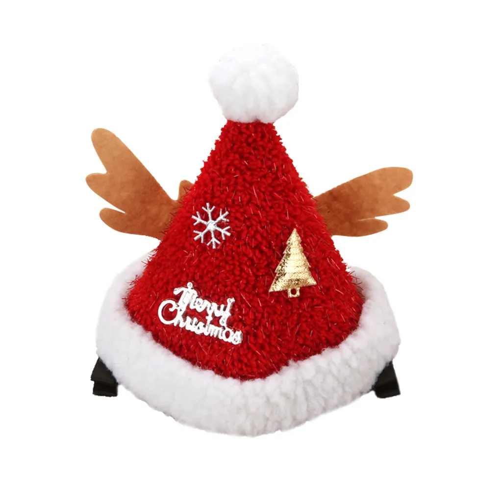 Прямая поставка Рождественская шляпа с блестками для маленьких девочек заколка