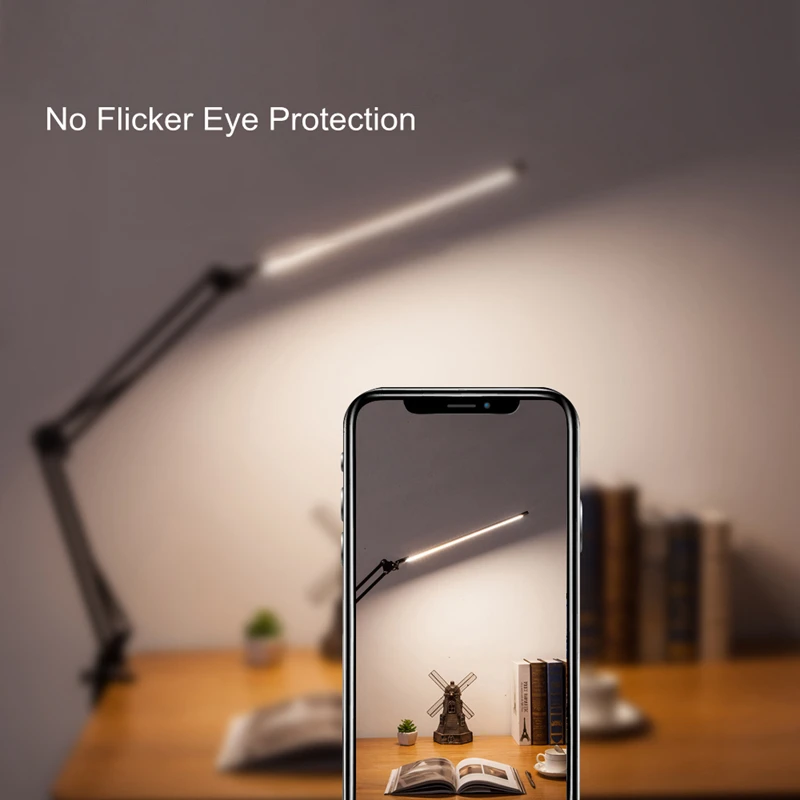 Складная светодиодный настольная лампа Клип Светильник Зажим длинные руки