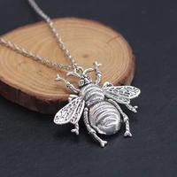 diy retro big bee necklace for men women male steampunk insect vintage metal pendant necklaces gothic unisex jewelry gifts 2019