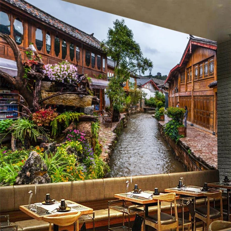 Diantu индивидуальный Ретро Национальный древний город пейзаж Живопись стены на