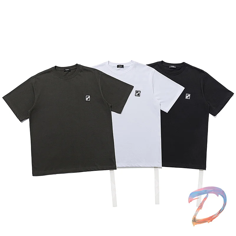 

We11done Ribbon Decoration T-shirt Summer High Quality Round Neck Men's Clothing Welldone Fashion Women's T Shirts Lovers Shirt