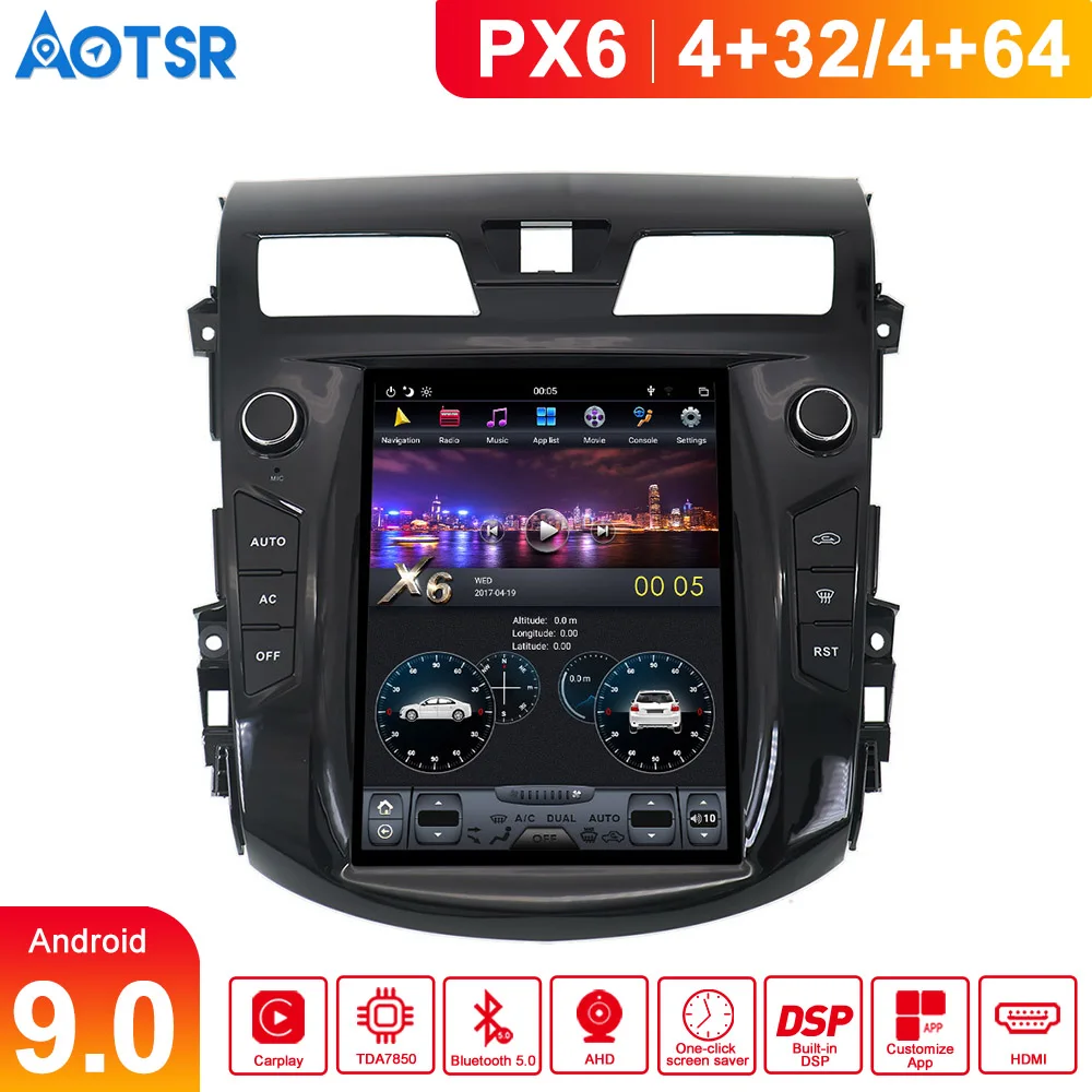 Автомобильный GPS навигатор в стиле Tesla Android 9 0 ОЗУ 4 Гб без DVD плеера для NISSAN TEANA 2013 +