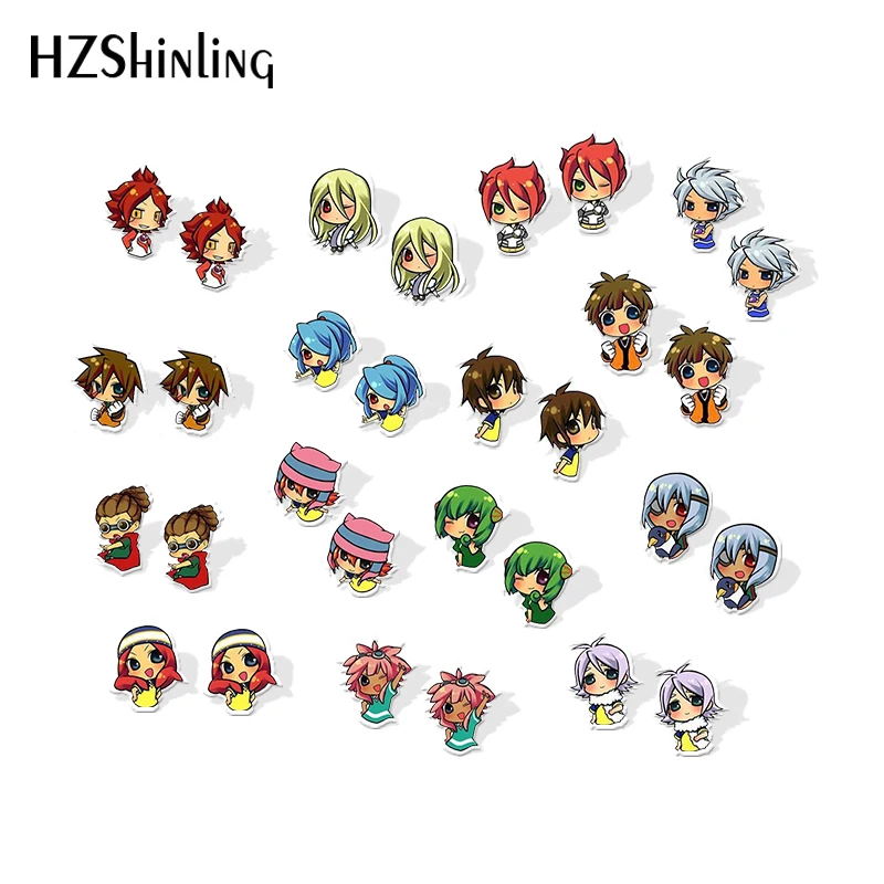 2019 новые акриловые серьги Inazuma Eleven Go Аниме Chibi гвоздики эпоксидная смола модные