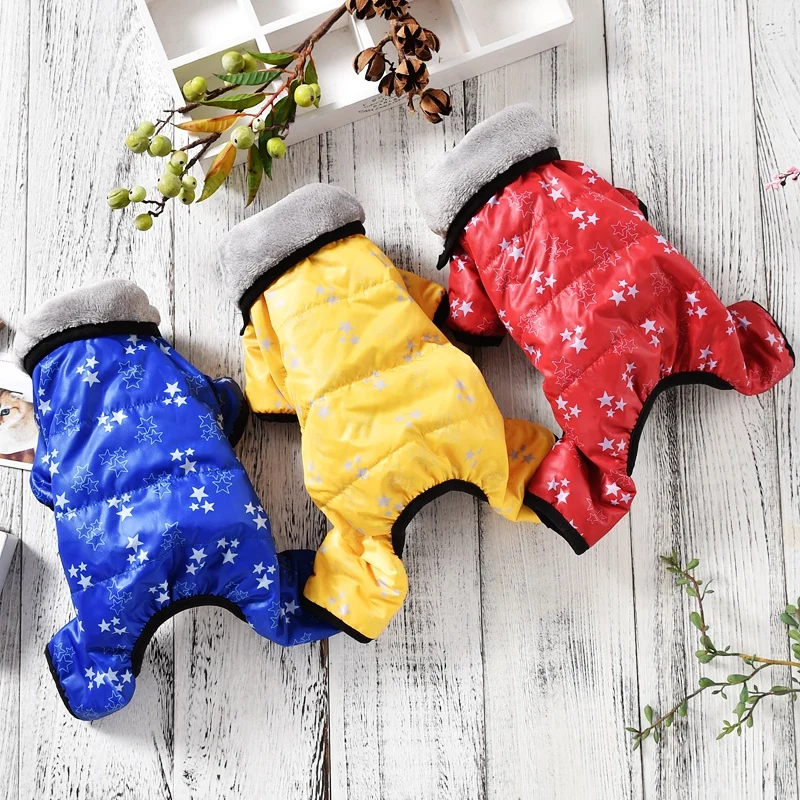 Зимняя Теплая Одежда для собак Толстая куртка спортивный костюм с маленькими