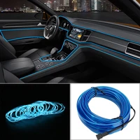 forauto 1m2m3m5m car led strips auto decoration atmosphere lamp 12v flexible neon el wire rope indoor interior led car light
