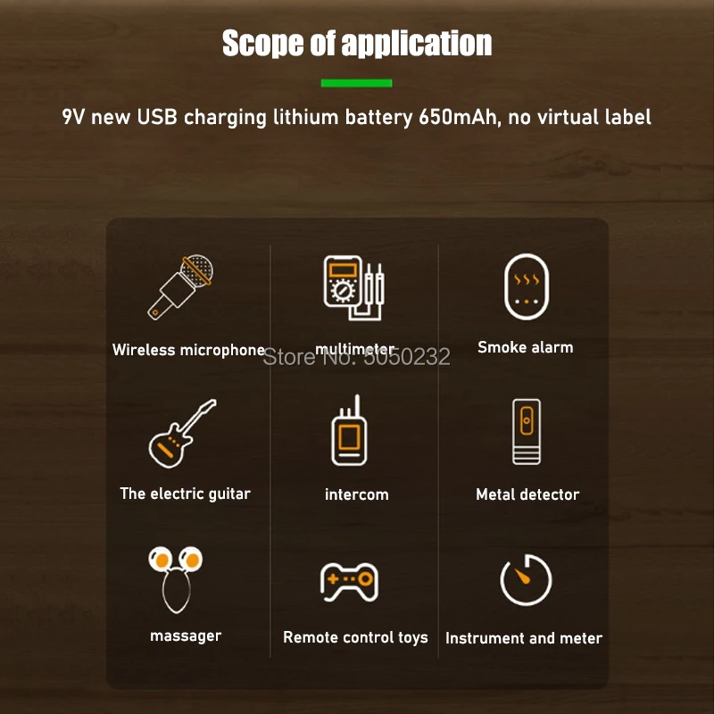 6f22 9 в 650 мач micro usb перезаряжаемая лит