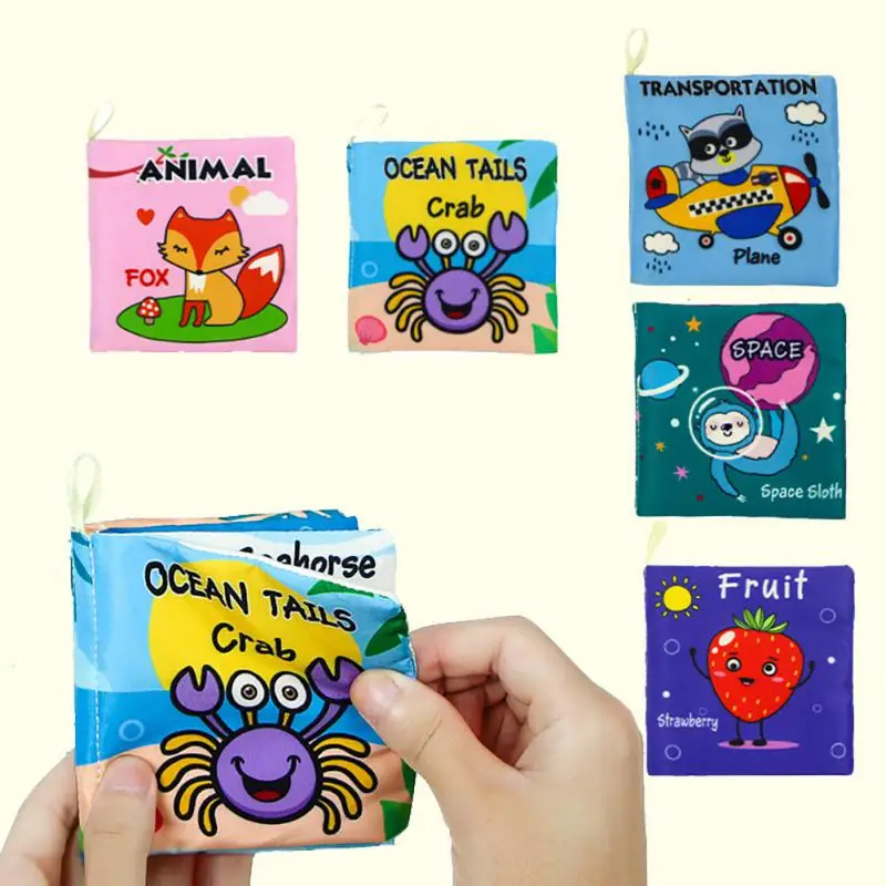 

Baby Cloth Book Baby Puzzle Cloth Book Infant Baby Quiet Books Educational Stroller Rattle Toys Parent-child Interactive Sound