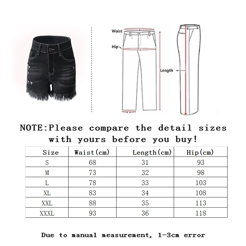 

Zoulv 2021 Stretch High Waist Skinny Denim Shorts with Ripped Fringe Pocket Zipper Placket with Buttons Casual Sexy Women Short