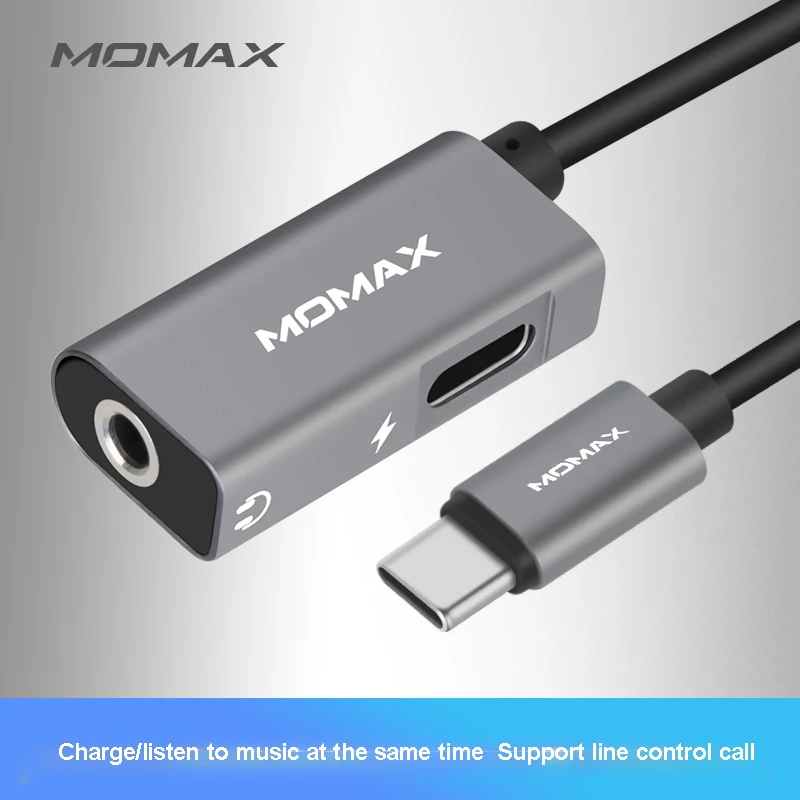 Momax HT1 elite USB C adapter (USB to 3.5mm headphone jack) Clear sound quality Plug and play Alloy interface Connecting line | Мобильные