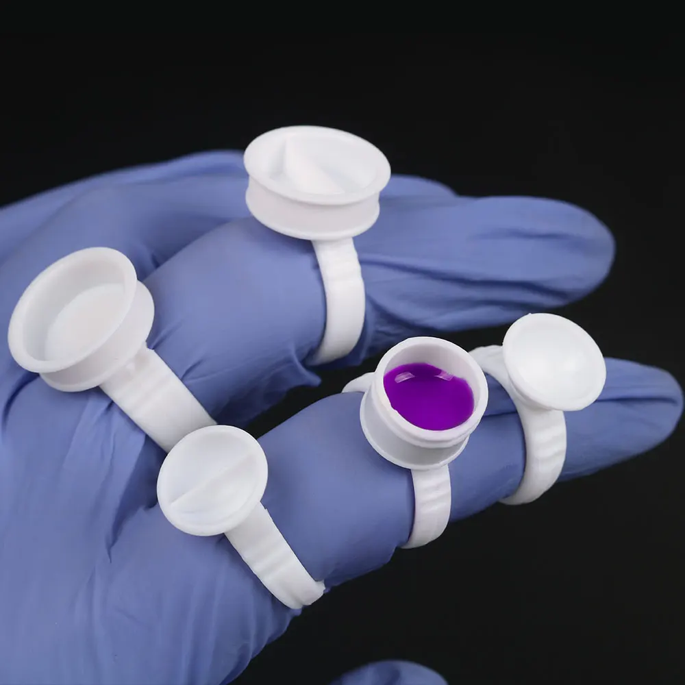 100 шт. колпачки для перманентного татуажа бровей подводки глаз|ring ink holders|ink holderink