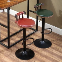 retro lifting swivel bar counter chair rotating 60 80cm height adjustable bar chair pu leather soft cushion high stool footstool
