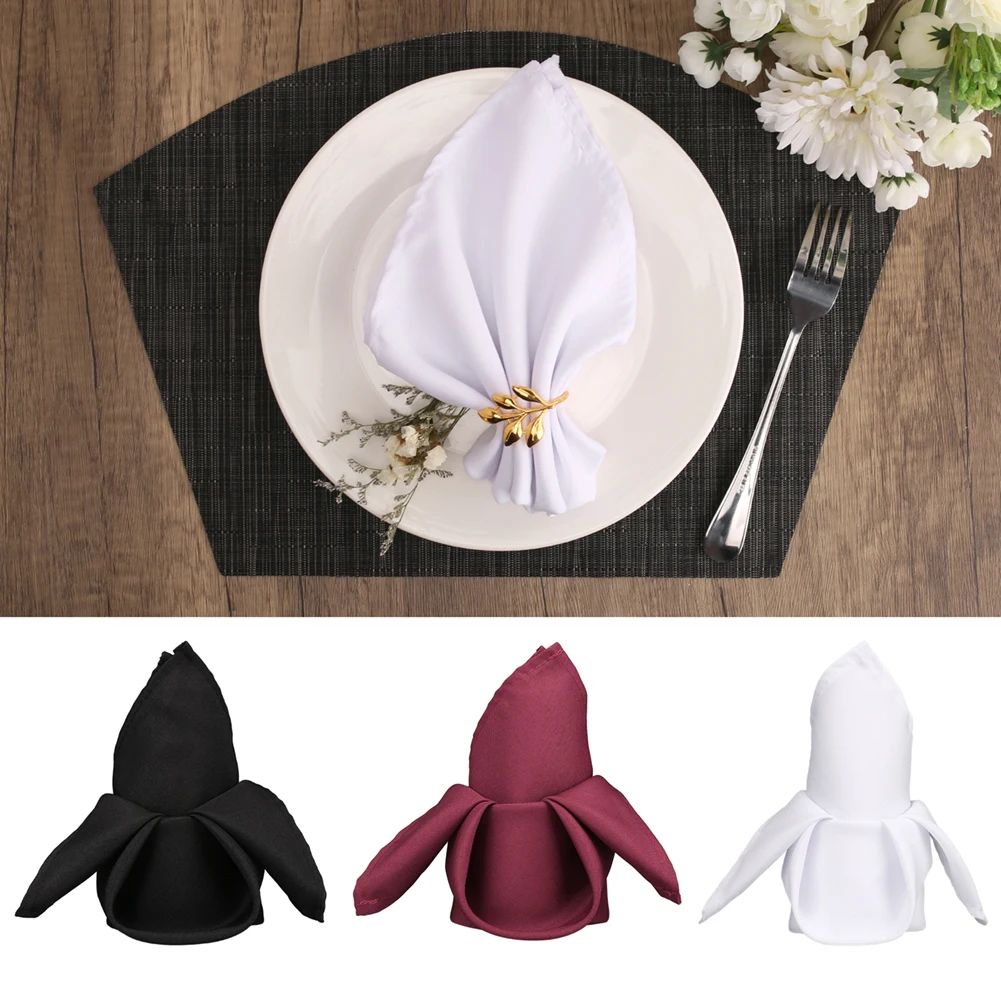 

30Pcs 50cm Table Napkins Cloth Square Black White Napkin Pocket Handkerchief for Wedding Birthday Home Party Hotel Decor