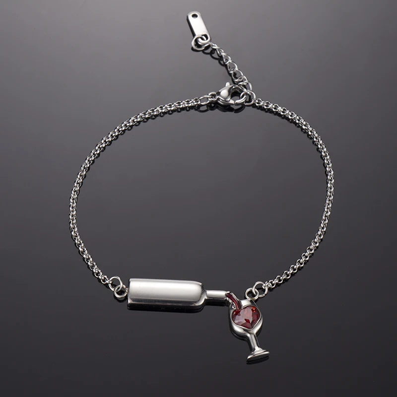 Браслет женский из нержавеющей стали с красным сердцем 3 цвета|bracelet designer|designer