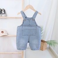 summer boys and girls shorts baby childrens denim suspenders shorts kids clothes baby pants 0 5t