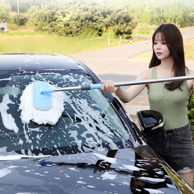 

Water-absorbing car washing mop, car cotton thread does not hurt the car, retractable car brush stainless steel car washing tool