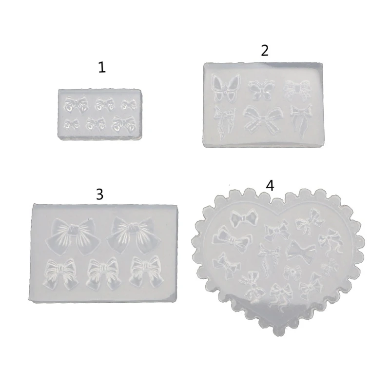

R2LE DIY Crafts Nails Decoration Crystal Epoxy Resin Mold Mini Bowknot Silicone Mould