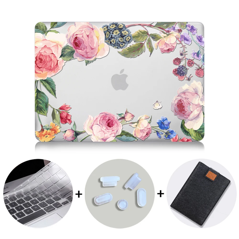 MTT чехол с цветами и кристаллами для Macbook Air Pro retina 11, 12, 13, 15, твердый цветочный чехол для mac book Pro 13,3 дюймов, сумка для ноутбука - Цвет: MB17