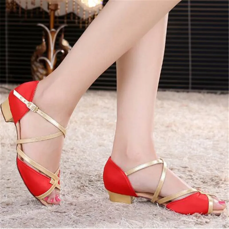 Wholesale Children/Women's Latin Tango Dance Shoes Ladies/Kids Ballroom Salsa Dancing Girls Low Heel Sandals EU26-40 | Спорт и