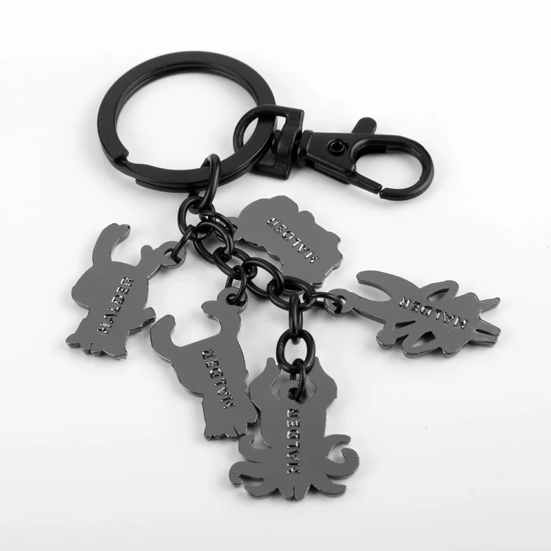 Hot Game Hollow Knight Keyring Keychain Cartoons Gifts Metal Key Chains Octopus Pendant Car Bag Key Holder Rope Chain Necklace images - 6