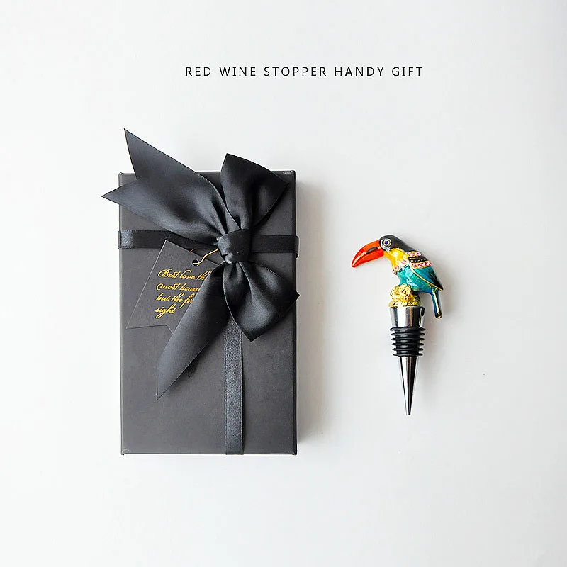 Креативный чехол в форме попугая для красного вина из нержавеющей стали с