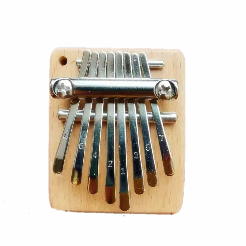

8-тоновая мини-клавиатура Kalimba для пальцев, 8 клавиш, деревянный музыкальный инструмент, милый аксессуар, подвеска, подарок для девочек